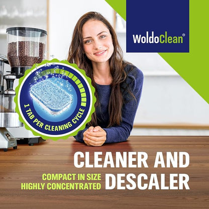 WoldoClean 2in1 Descaler Tablets for Coffee Maschine and Coffee Maker - compatible with Keurig, Nespresso, Delonghi, Miele, Coffee Maker Pot