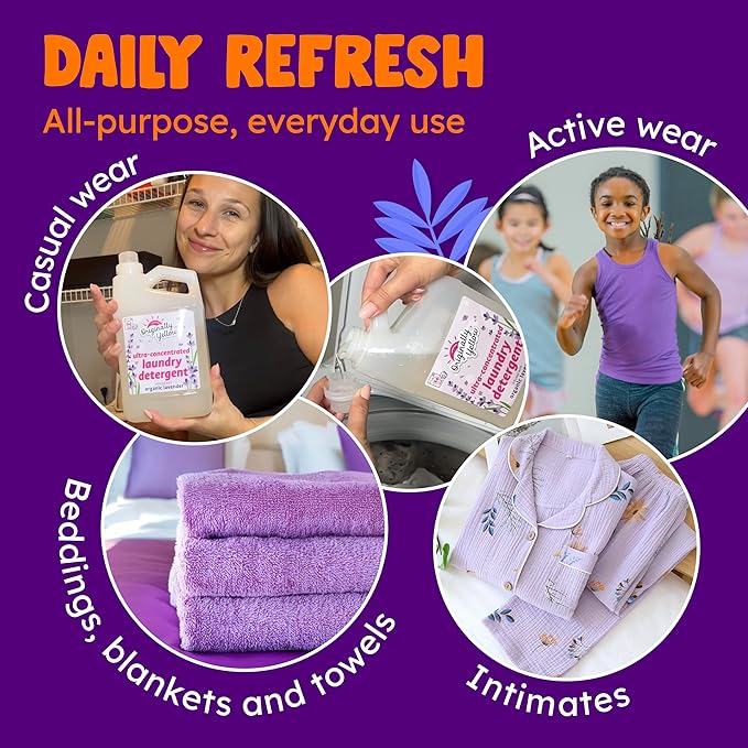 Originally Yellow Plant Based Laundry Detergent | Ultra-Concentrated Natural Laundry Detergent with Organic Lavender | High-Efficiency Clean, Tough on Stains, Gentle on Fabric | 50 Oz