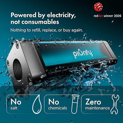 PIURIFY in-Line Whole House Electronic Water Descaler System | All Hardness Levels + Extreme Hard Water | UP to 15+ GPG / 250+ PPM | 168V High-Power | 5 x More Effective | Salt-Free | No Maintenance