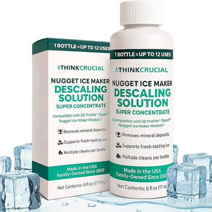 Think Crucial Up to 15 cleans SUPER Concentrate for GE Profile Opal® Ice Maker Descaler – 6 oz - Clean Mode Ready – Unscented, Hot-Water Mix – Multiple Uses per Bottle