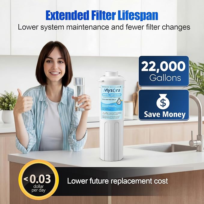 Under Sink Water Filter Replacement Compatible with PUREPLUS WFC5300A, 3 Years or 22000 Gallons Ultra Long Life, Under Sink Water Filtration for Kitchen & RV, Reduces Lead, Chlorine, Bad Taste
