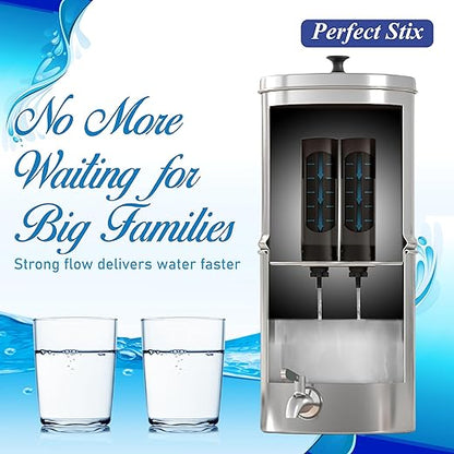 Denali Spring-2.25G (8 Liters)- Stainless Steel Gravity-Fed Water Filtration System with 2 Black Filters, SS Tap, POSTreat Filters and Vision Tap