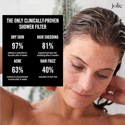 Jolie Replacement Filter for Showerhead - High Pressure Shower Filter, Clinically Tested for Healthier Hair & Skin