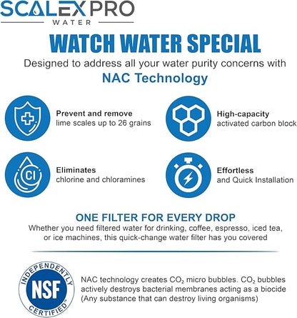 Special Filter 10in (SP 510-R) – Scale Prevention Cartridge – Removes Chlorine, Limescale, Odor – pH Balanced, No Sodium, No Phosphates – Coffee, Tea, Drinking Water Filter