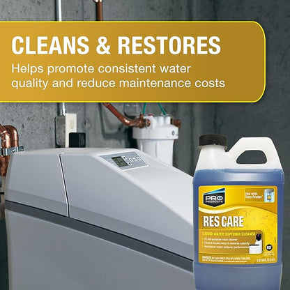 Res Care Easy Feeder Starter Kit – Complete Softener Cleaning System - Dispenses Res Care Liquid Water Softener Cleaner – Feeds Continuously - Restores Resin Capacity