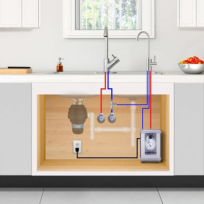 Ready Hot 41-RH-200-F570-CH Instant Hot Water Dispenser System, 2.5 Quarts Manual Dial Single Lever Hot Water Faucet, Polished Chrome