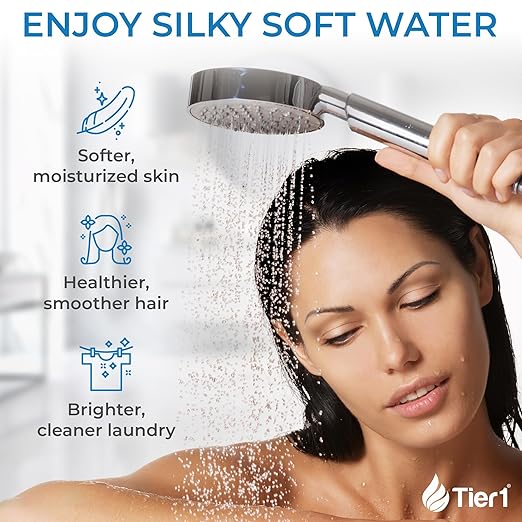 Tier1 Whole House Water Softener System 64000 Grain Capacity | High Efficiency Design with Ceramic Control Valve | Preloaded 2 Cubic Foot Resin Mineral Tank | Home Filtration System for 5 to 6 Baths