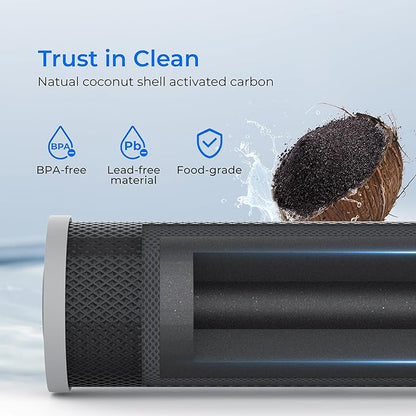 Waterdrop Whole House CTO Carbon Sediment Water Filter Cartridge Replacement for GE® FXHTC, GXWH40L, W10-PR, Culligan® RFC-BBSA,10"X4.5", 5 Micron, 3Pack