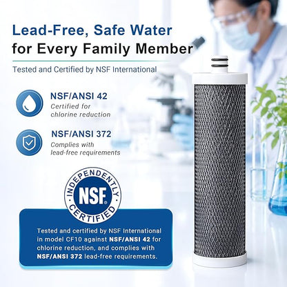 LCF Replacement Filter, Compatible with LCF-CF-01-ALK, Waterdrop Filter Replacement for WD-CTF-04 System, Replaces WD-CFF-02, 6+1-Stage, 𝐒𝐢𝐥𝐯𝐞𝐫 𝐈𝐨𝐧𝐬 Enhanced, 16,000 Gallons, 2-Pack