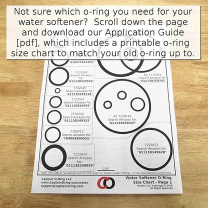 Water Softener O-Ring Seal Kit 7112963 / WS35X10001 for Kenmore, GE, and More Water Systems (Includes P/N: 7170296, 7170254, 7170270)