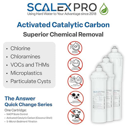 The Answer 12” Hard Water Scale Prevention Filter – Salt-Free NAC Technology Stops & Removes Scale Up to 26 Grains, Removes Chlorine & Other Common Municipal Water Chemicals, 7500 Gallons