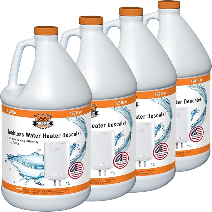 Chromex Tankless Water Heater Descaling Solution | Highly Effective Descale (4 gallon) (4)