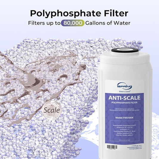 iSpring F3WGB31BKDS Ultimate Protection Whole House Water Filter Replacement Pack, Reduces Heavy Metals, Scale, Chlorine, Hydrogen Sulfide, Up to 12 Months, 4.5” x 10”, Fits WGB31B-KDS