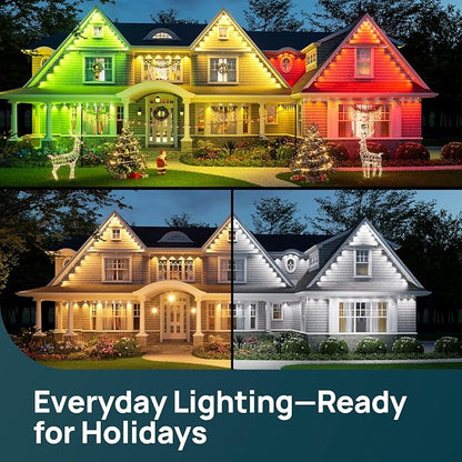 Linkind Permanent Outdoor Lights HP5, 100ft Smart AI RGBTW LED Outdoor Lights for Eave, 85 Scenes Modes, IP67 Waterproof, Works with Alexa,Google Assistant