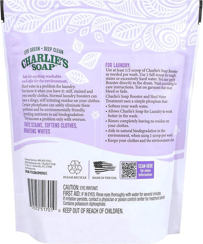 Charlie's Soap Booster & Hard Water Treatment 160 Loads (2.64 Lbs, 1 Pack) Natural Powdered Water Softener and Laundry Booster – Safe and Effective