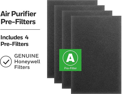 Honeywell HRF-A100 Air Purifier Pre Kit Filter - Allergen Air Filter Targets Dust, VOC, Pet, Kitchen, and Wildfire/Smoke Odors - 4 Count (Pack of 12)