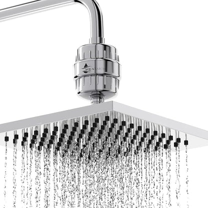 Shower Head Filter For Hard Water Gold 20 Stages to Remove Chlorine Fluoride Water Softener Coconut Shell Activated Carbon Reduces Dry Itchy Skin Heavy Metals Other Sediments Vitamin C Aqua Earth