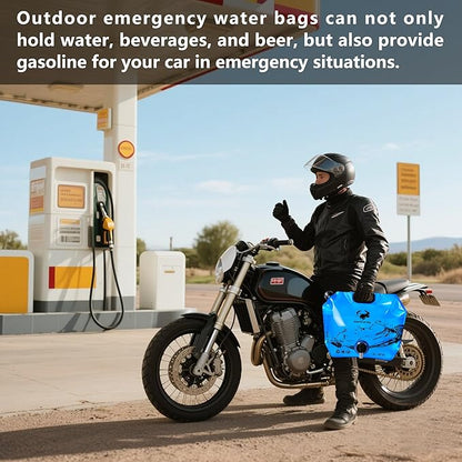 Collapsible 8L Water Storage Bag, BPA-Free Portable Folding Water Jug with Adjustable Faucet, Leakproof Emergency Water Bag for Camping, Hiking, Riding, Outdoor Sport (4, Blue)