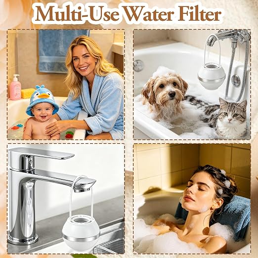 Bath Filter for Tub, 10-Stage Water Filtration System – Softens Hard Water, Removes Chlorine & Contaminants, Universal Fit for Any Bathtub Faucet, BPA Free, Portable for Travel & Home