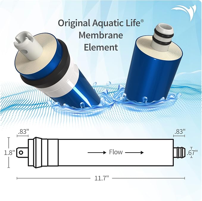 AquaticLife 75 GPD RO Membrane Filter Replacement Cartridge for RO Buddie and Reverse Osmosis Water Filter System Units
