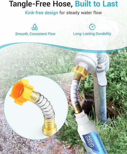 AQUA CREST Inline Water Filter, Dedicated for Car Washing, Window & Yard Cleaning, Effectively Reduce Hard Water Spots, Soften Water, Upgraded Formula, 2 Pack with Hose Protector