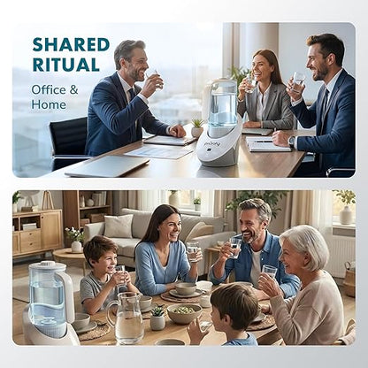 PIURIFY 3 in 1 Hydrogen Water Machine: Hydrogen Water Generator + Vortex Structured Water + Calcium Sulfite Filter | SPE/PEM Hydrogen Water Pitcher with Magnetic Water | BPA-Free Tritan | 50 OZ
