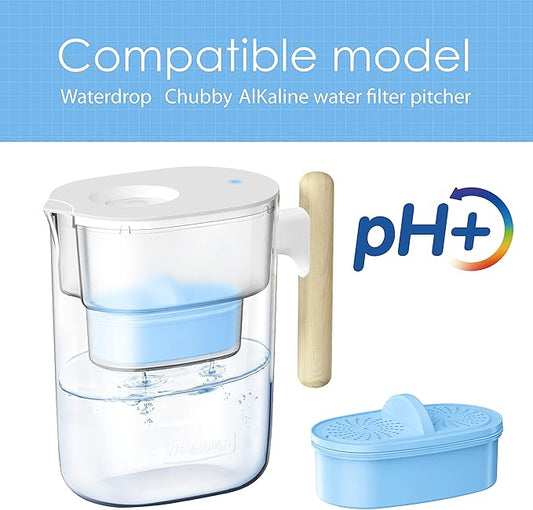 [Original] Waterdrop PF-AL Alkaline Water Filter Replacement for Waterdrop Pitcher Filtration System, Improved Coffee Taste, Last Up to 100 Gallons, 3 Pack