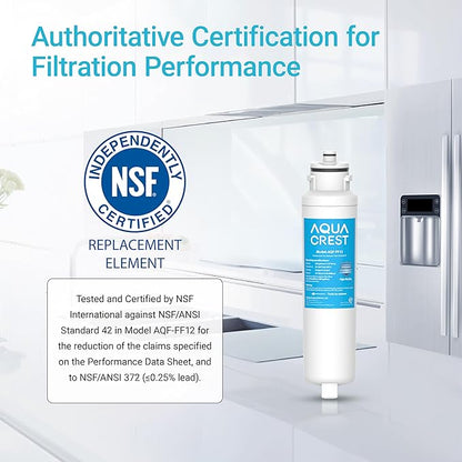 AQUA CREST DW2042FR-09 Refrigerator Water Filter, Replacement for Daewoo DW2042FR, Kenmore 46-9130, DW2042FR-09, Aqua Crystal DW2042F-09, FRN-Y22D2V, FRN-Y22D2W, 2 Pack