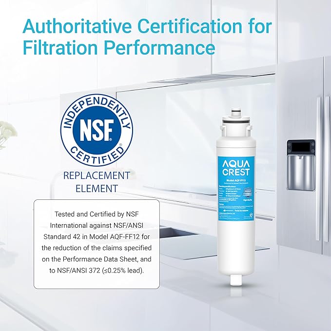 AQUACREST DW2042FR-09 Refrigerator Water Filter, Compatible with Daewoo DW2042FR, Kenmore 46-9130, DW2042FR-09, Aqua Crystal DW2042F-09 (Pack of 3)