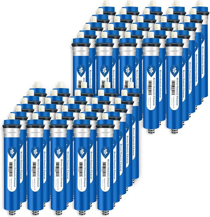 Membrane Solutions 36 GPD Reverse Osmosis Membrane, 11.75 inch x 1.75 inch RO Membrane Replacement for Under Sink Home Drinking RO Water Purifier System (50-Pack)