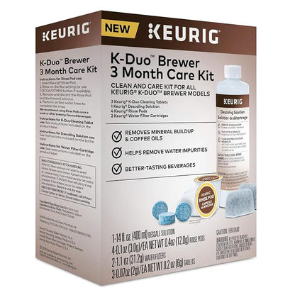Keurig K-Duo Brewer Maintenance Kit + Descaling Solution and Rinse Pods