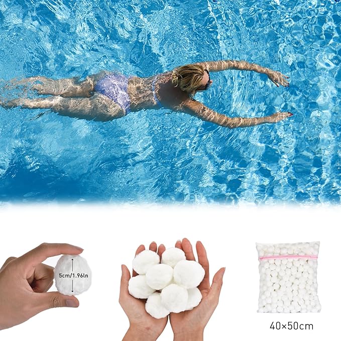 Redcoutt 3.1 Lbs Pool Filter Balls for Sand Filter, Reusable Eco-Friendly Filter Media for Sand Filter Pump, Replaces 100 Lbs Pool Filter Sand, Long-Lasting for Several Seasons