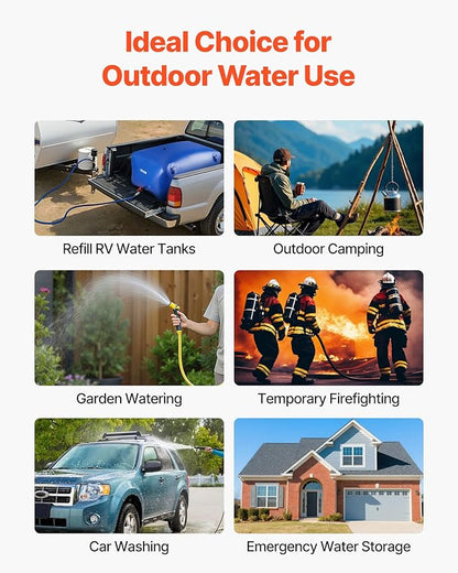 VEVOR Water Storage Bladder 105.7 Gallon Large Capacity Water Bag, Portable & Collapsible Soft Waters Container, Leakproof & Tear-Resistant PVC Emergency Waters Storage Tank for RV Truck & Outdoor Use