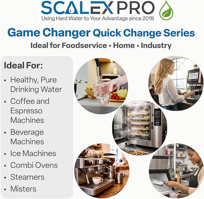 Game Changer 12” Hard Water Scale Prevention Filter – Salt-Free NAC Technology Prevents Scale Up to 26 Grains, Removes Chlorine & Other Common Municipal Water Chemicals, 6,000 Gallons