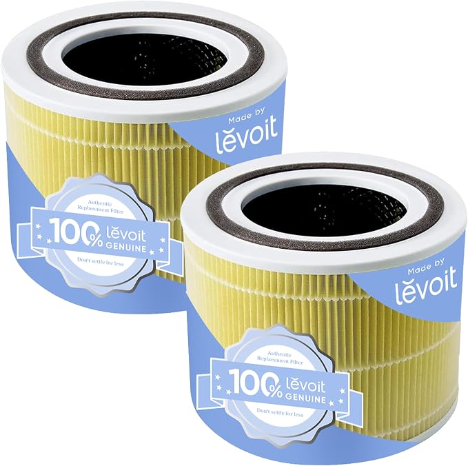 LEVOIT Core 300-P Replacement Filter Air Purifier Pet Allergy, Genuine Core300S-P Filters, Supports HEPA Sleep Mode, High-Efficiency Activated Carbon, Core 300-RF-PA, Yellow, 2 Pack