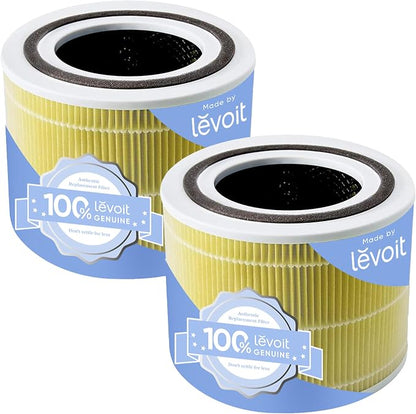 LEVOIT Core 300-P Replacement Filter Air Purifier Pet Allergy, Genuine Core300S-P Filters, Supports HEPA Sleep Mode, High-Efficiency Activated Carbon, Core 300-RF-PA, Yellow, 2 Pack