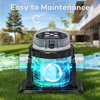 Salt Water Pool Chlorinator System for Above Ground Pools 15,000 Gallons | Built-in Salinity Sensor, Smart All-in-One Design, Plug-in Salt Chlorine Generator, Easy to Set-Up, Clear Housing