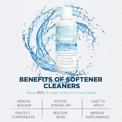 6-Pack Water Softener Cleaner Solution – Water Softener Cleaner Solution – Universal Cleanser for Hardwater Systems – Extends System Life – 4oz