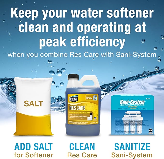 Res Care Easy Feeder Starter Kit – Complete Softener Cleaning System - Dispenses Res Care Liquid Water Softener Cleaner – Feeds Continuously - Restores Resin Capacity