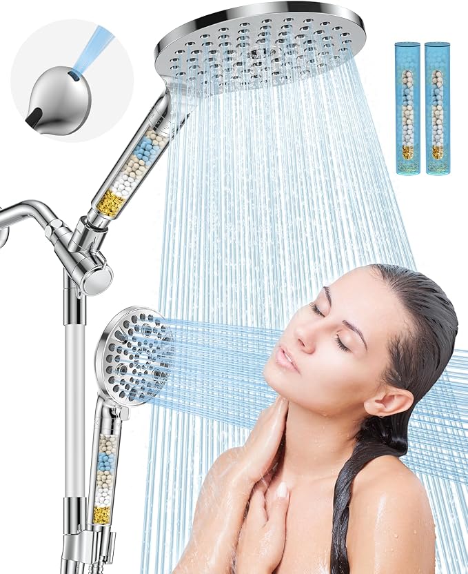 1 Pc Shower Filter Replacement Cartridge for HOPOPRO Filtered Handheld Shower Heads, Multi-Stage Filter for Hard Water to Remove Chlorine, Heavy Metals & Sediments Impurities For Better Skin & Hair