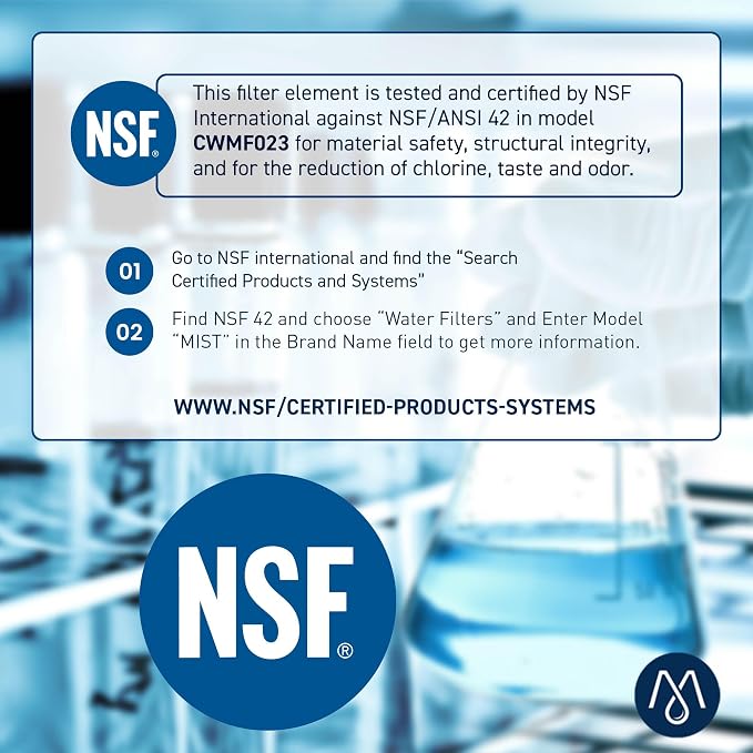 Mist HAF-QIN/EXP Refrigerator Water Filter Replacement for Samsung DA97-17376B, DA97-08006C, Refrigerators RF23M8570SR, RF28R7351SR – NSF 42 Certified – 1 Pack