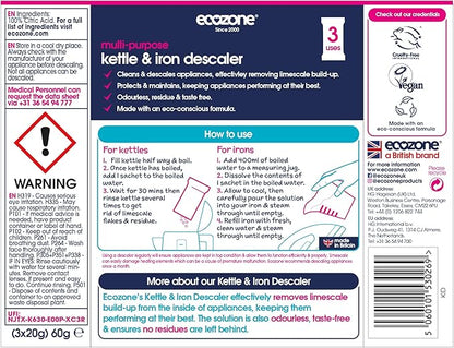 Ecozone Kettle & Iron Descaler (3x20g)