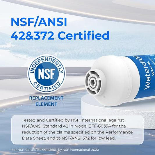 Waterdrop INL Inline Water Filter for Refrigerator and Ice Maker | Reduces Chlorine, Sediment, Bad Taste & Odor, NSF Certified High Capacity Drinking Water Filtration System, 1 Year