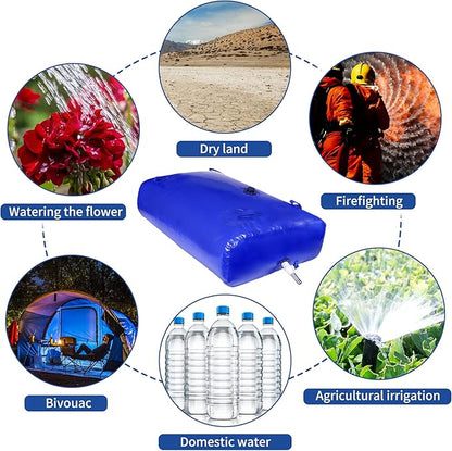 GHOSOONE 4000 L/1000 Gal Water Bladder Tank, Foldable Portable Water Storage Container, Emergency Water Bag for RV, Truck Bed, Fire Prevention, Drought Resistance, Blue