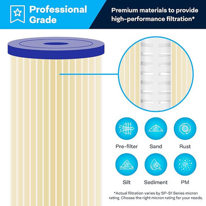SpiroPure 20x4.5 20 Micron Sediment Water Filter S1-20BB 155305-43 (6 Pack)