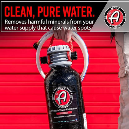 Adam's Polishes Portable Spotless Water Deionizer (Small) - Eliminates Water Spots, Spotless Rinse Touchless Detailing - Easy to Use Attaches to Regular Garden Hose
