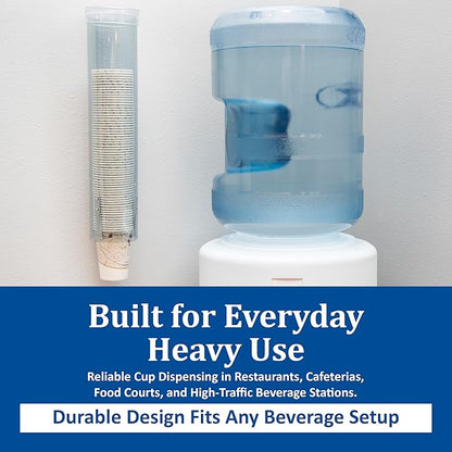 San Jamar Small Pull-Type Cup Dispenser Fits 3-4.5 Oz Cone Cups, 3-5 Oz Flat Cups with Flip Caps for Restaurants, Dining Halls, and Fast Food, Plastic, 16 Inches, Blue