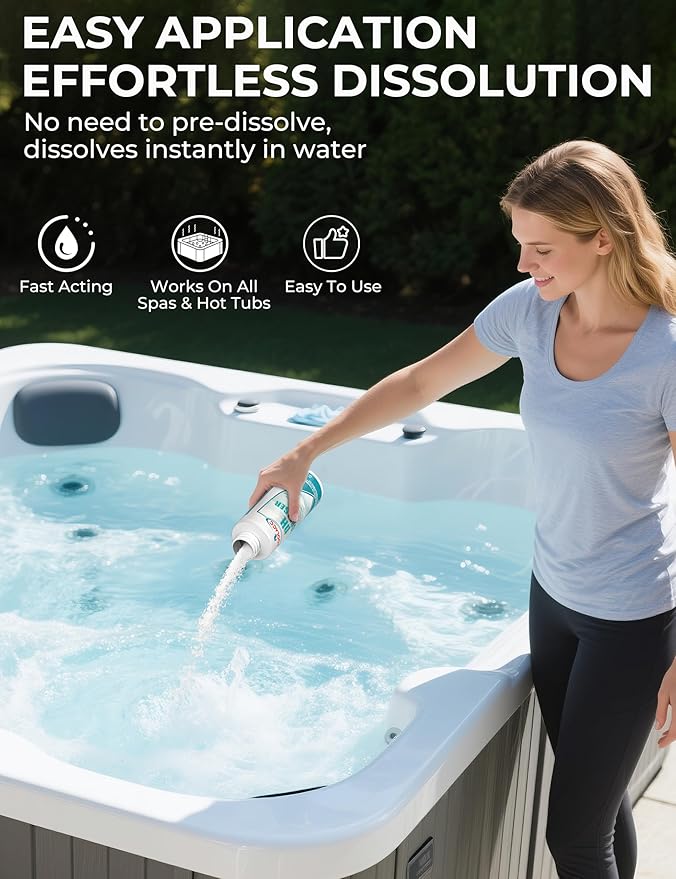 POOLACC pH Decreaser for Hot Tub Spa, Lowers pH and Total Alkalinity, Spa Maintenance Chemicals to Bring TA & pH Levels Down, Fast Acting pH Reducer Works with Any System, 22 oz