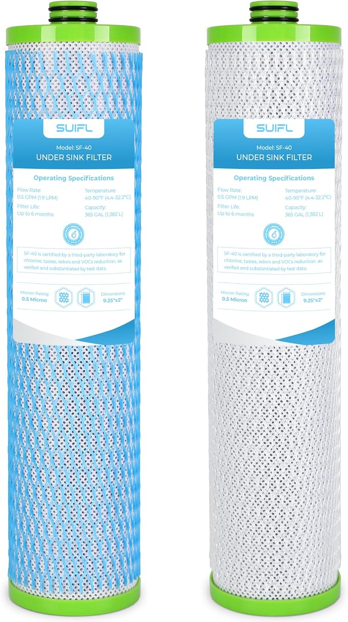 AO-US-RO-4000 Replacement Filters Stage 2, Compatible with A. O. Smith Carbon & Claryum AO-4000-CARBON Filter Replacements - Not Compatible with SmartFlow Systems, 1 Set