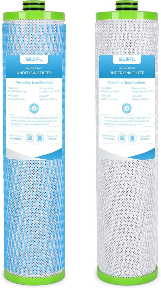 AO-US-RO-4000 Replacement Filters Stage 2, Compatible with A. O. Smith Carbon & Claryum AO-4000-CARBON Filter Replacements - Not Compatible with SmartFlow Systems, 1 Set